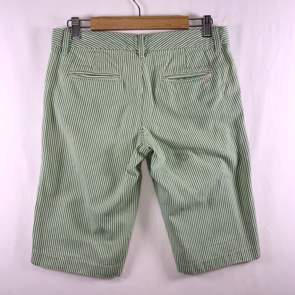 American Eagle Womens Y2K Coastal Prep Stripped Bermuda Shorts Size 8 Old Money